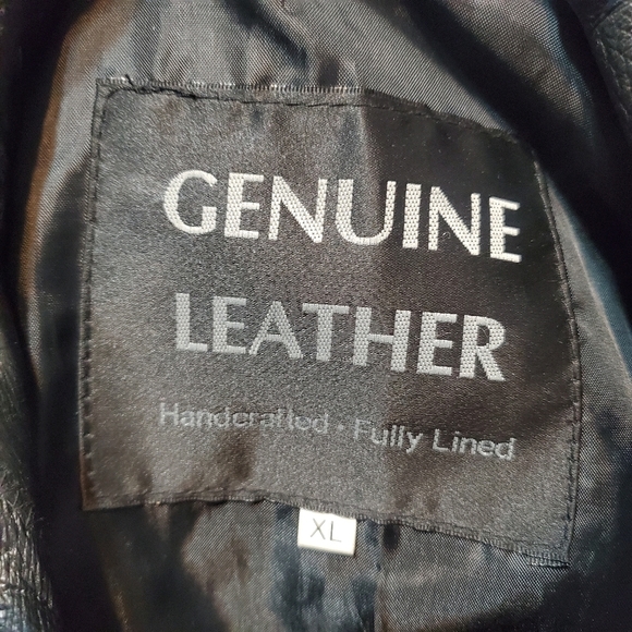 Genuine Leather Coat Black Jacket Sz XL - Picture 7 of 14